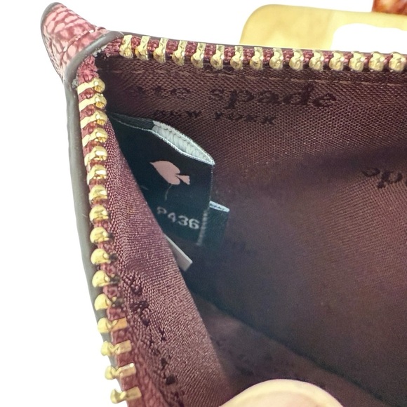 NWT Kate Spade Lucy Small Zip Wristlet – Spade Flower Grenache KH614 - Picture 4 of 8